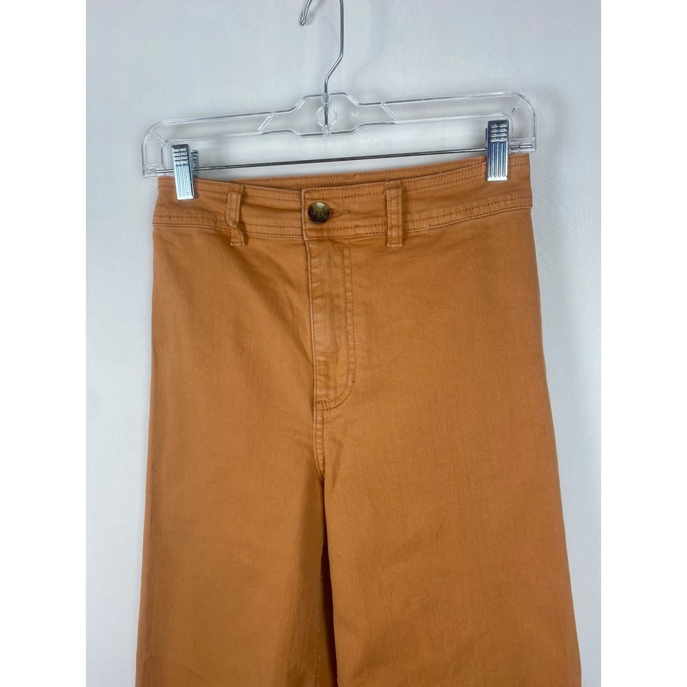 Billabong Free Fall High Waisted Wide Leg Raw Hem Pants Women Orange 26 - Picture 4 of 8